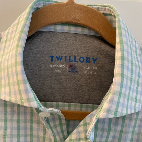 Twillory Shirt Mens 16.5 32 33 Plaid Tailored Fit Performance Button Up - Picture 3 of 11